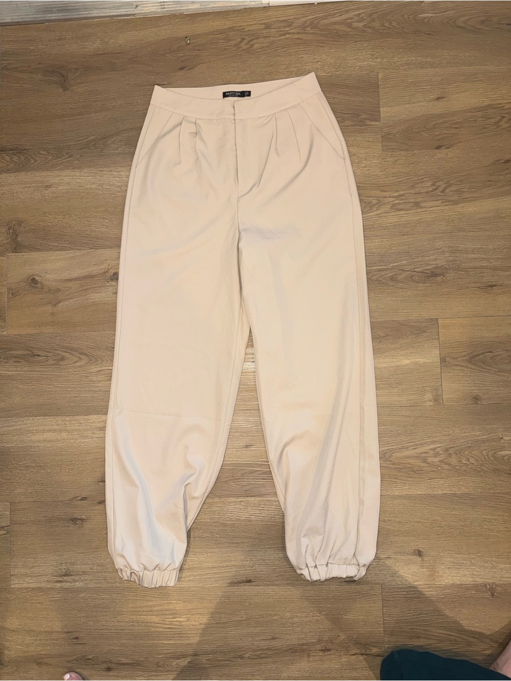 Nasty Gal Tailored High-Waisted Jogger Pants in Stone - Picture 2 of 5